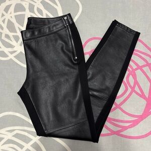 White House Black Market Leather Pants with Zipper Detail